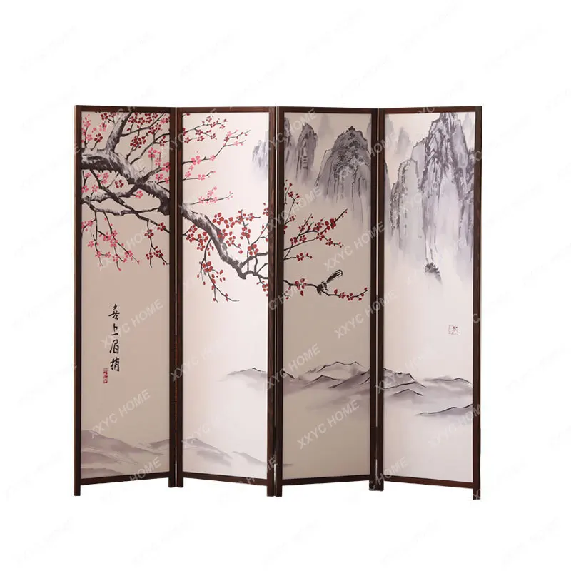 Pine Dyed Border Subareas Screens New Chinese Style Home room divider screen  wood panel