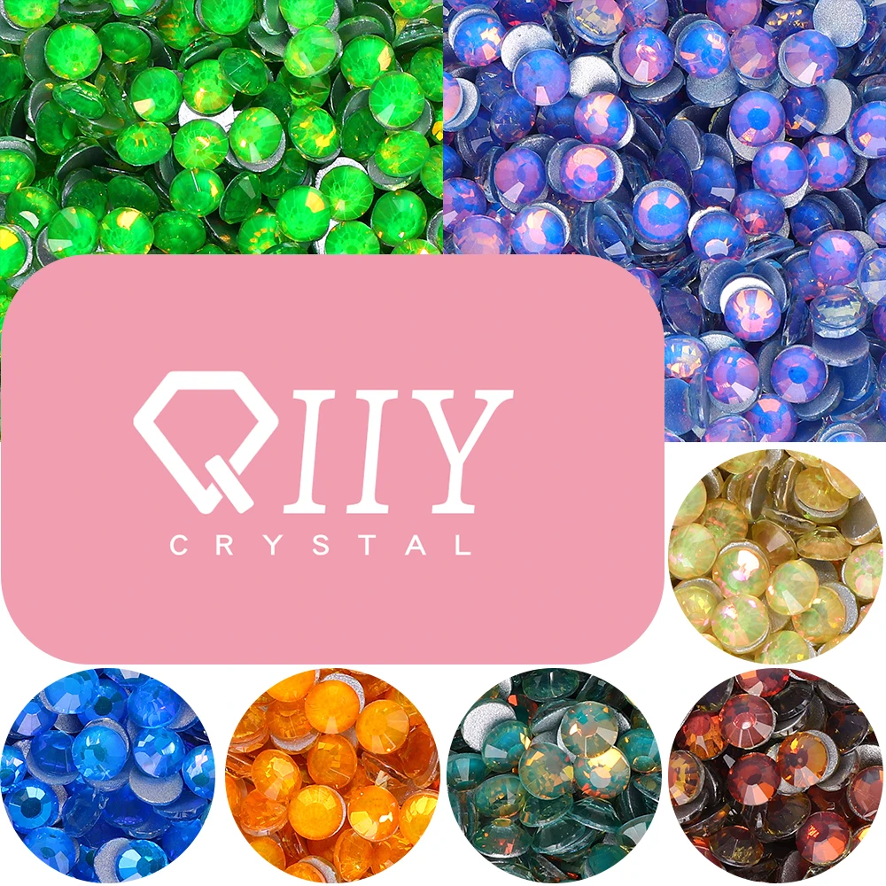QIIY Flashing Series SS6-SS30 AAAAA Glass Rhinestones Flatback Glitter Strass Diamond Stones For Nail Art DIY Crafts Decoration