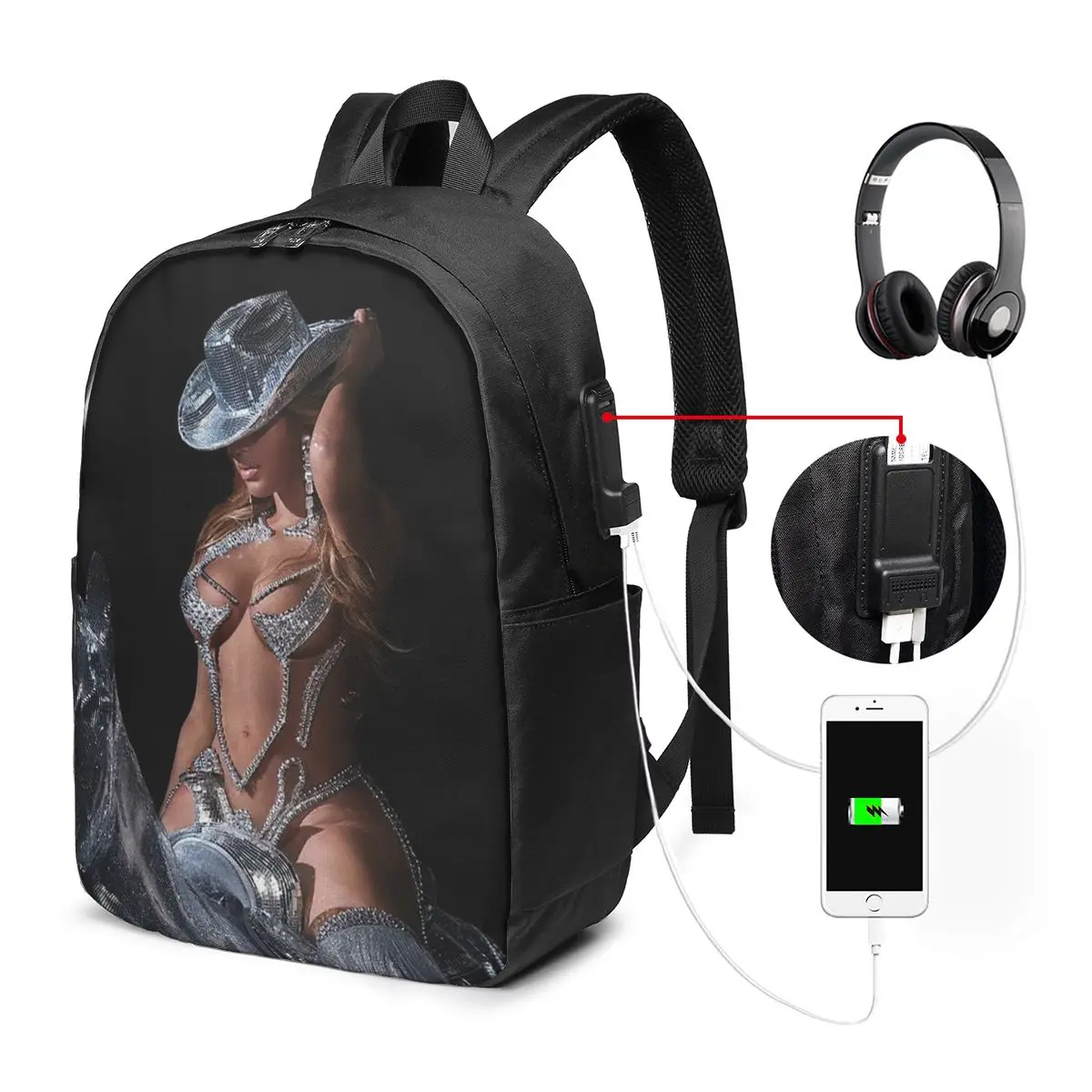 

Bey My House Singer Beyonce Renaissance Tour Backpack Travel Notebook BagComputer College Student SchoolBag Laptop Shoulder Bags
