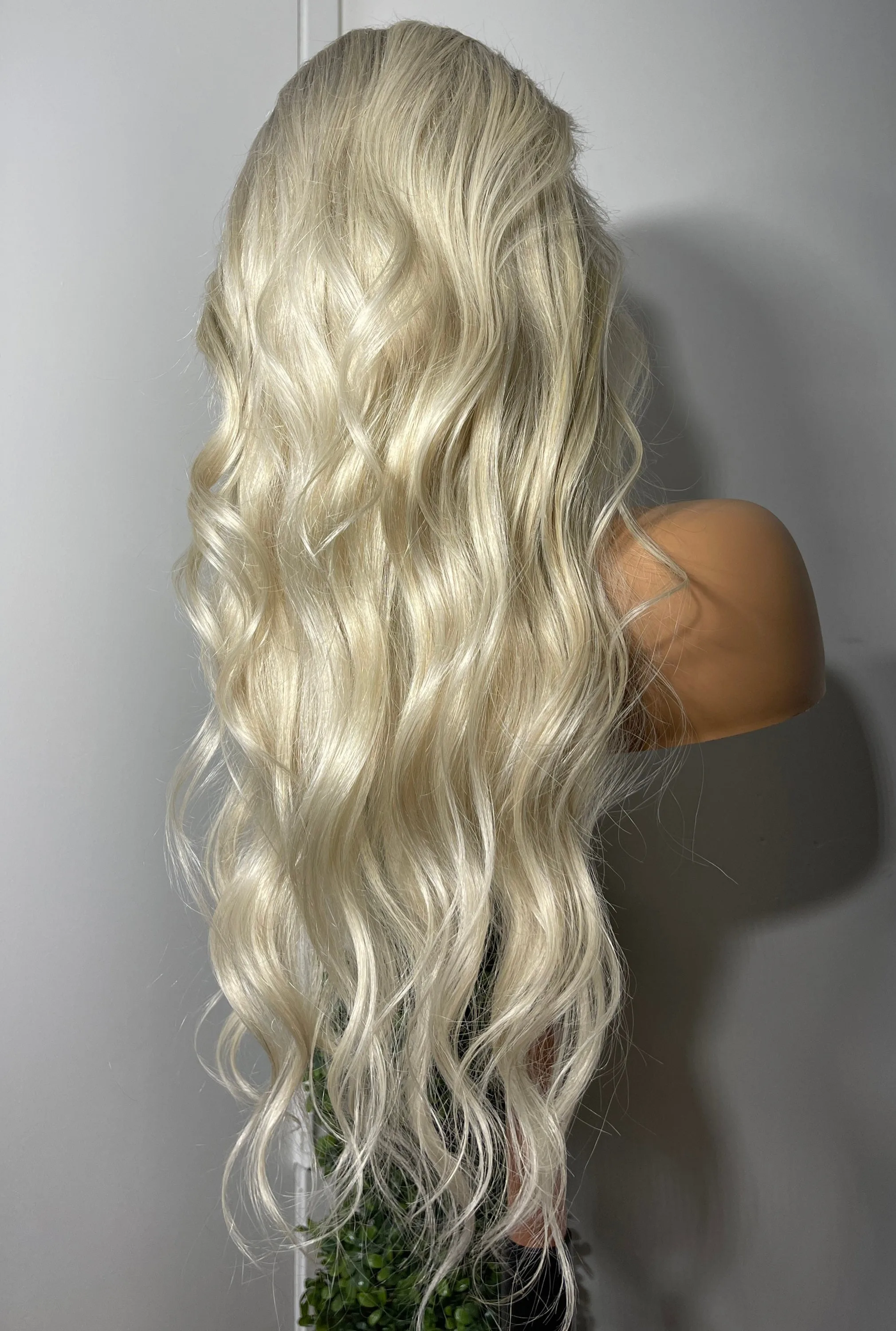 100% human hair wigs Highlight 13x4 Lace Front Wig  Ash White Blonde Natural Wave Brazilian Full Virgin Transparent  For Women