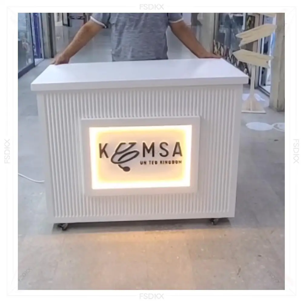 Modern White PVC Acrylic Candy Cart with Wheels for Wedding Backdrop for Events Wedding Party Decorations