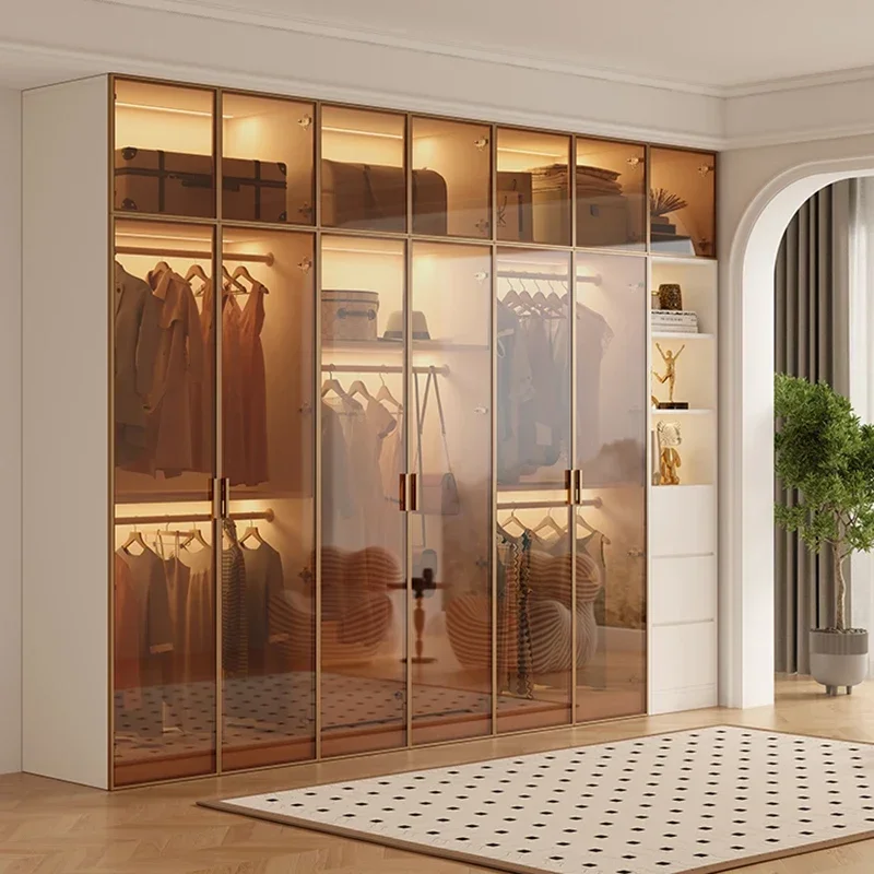 Modular Wearable Storage Guarda Roupa Salon Furniture Fabric Open Closet Display Wooden Minimalist Modern Wardrobe Jewelry Cube