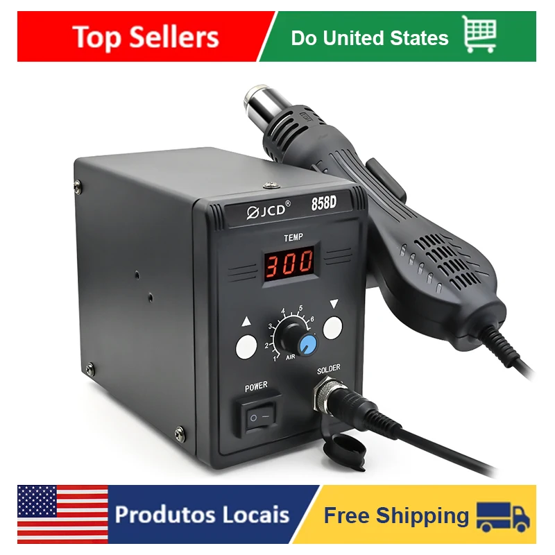 JCD 700W Hot Air Gun BGA Rework Solder Station for SMD SMT Welding 110V Heat Soldering Air Gun Repair Tool