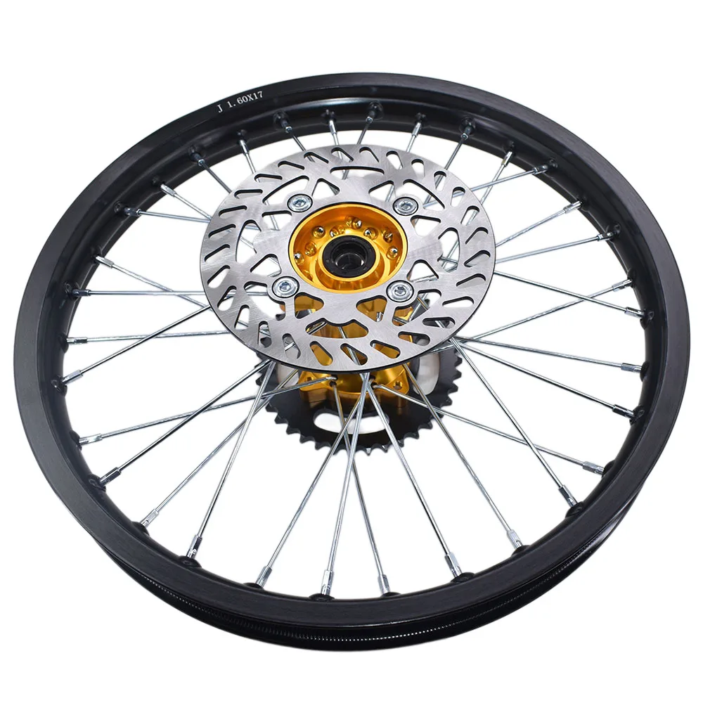 1.60-17 Inch Front And Rear Aluminum Alloy Wheel Rims CNC Hub #428 Sprocket Brake Disc Plate 220MM/190MM