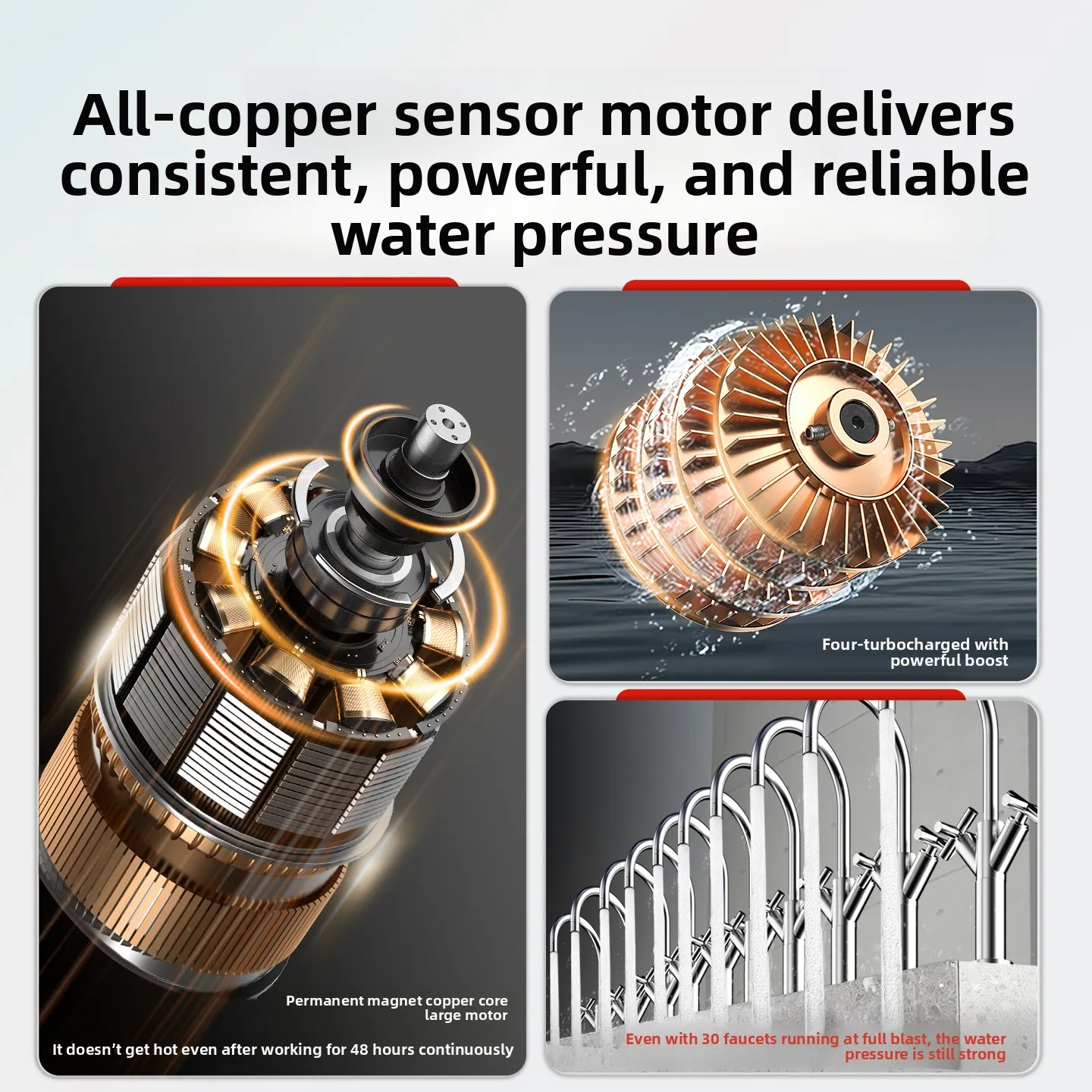 Booster Pump, Household Self-priming Pump, Fully Automatic Silent Intelligent Pumping Pump, Water Heater Tap Well Pipeline