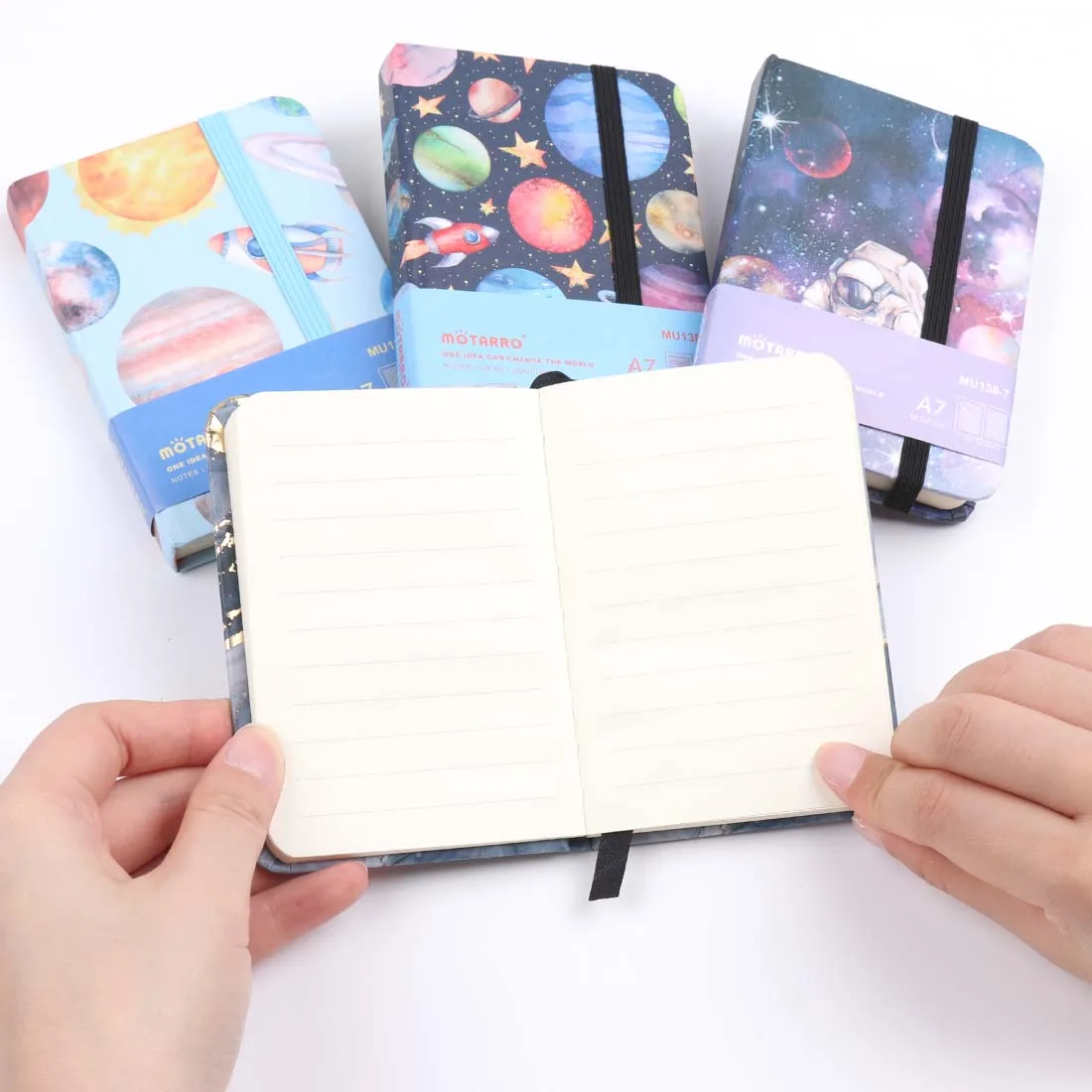 MOTARRO 1Pcs A7 Notebook Cartoon Planet Astronaut Notepad Memo Ins Hand Ledger for Student School Office Supplies Notepad