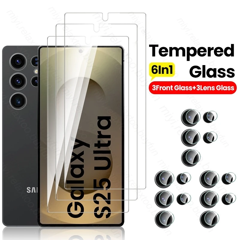 6To1 9H Glass Screen Protector For Samsung Galaxy S25 Ultra Plus S25Ultra S25+ 5G Camera Glass On Samung Sansung S 25 24 25Ultra