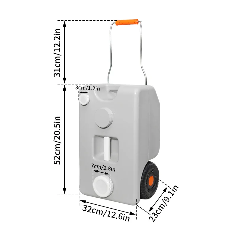 25L خزان المياه المحمولة RV مع عجلات استنزاف سريع وملء مقبض قابل للطي للتخييم قافلة مقطورة التسليم المحلي السريع #4