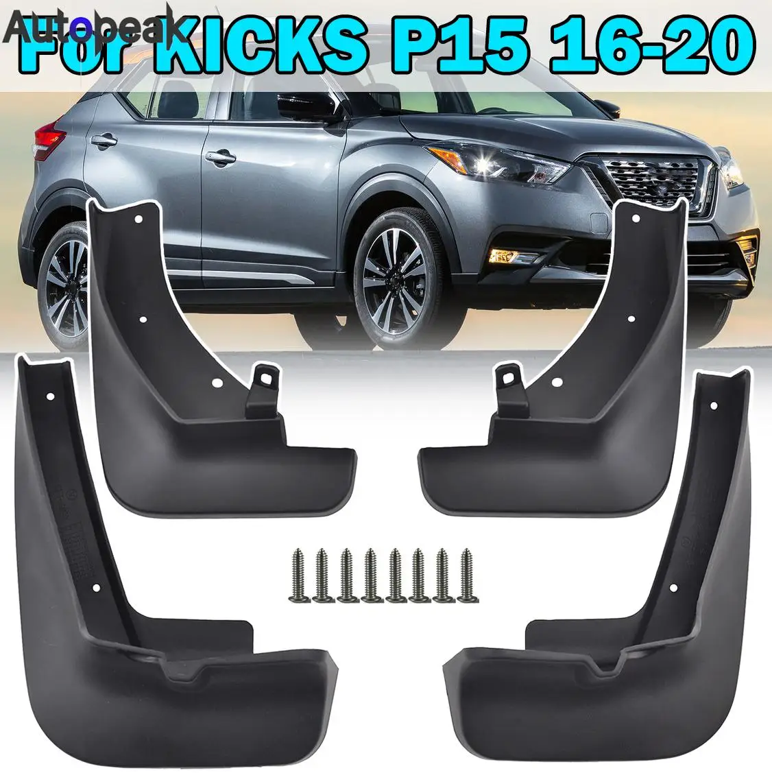 

4Pc For Nissan Kicks P15 2016 2017 - 2023 Molded Car Mud Flaps Mudflaps Splash Guards Mudguards Fender 2018 2019 2020 2021 2022