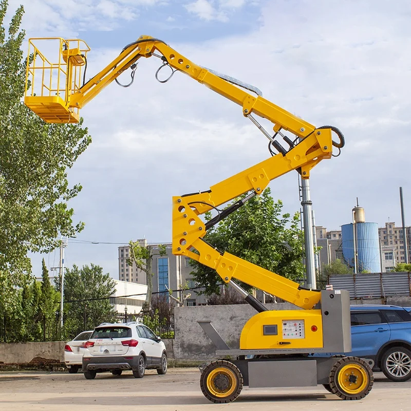 Electric Self Propelled Boom Lift 22m Articulated Telescopic Arm Aerial Platform Customized
