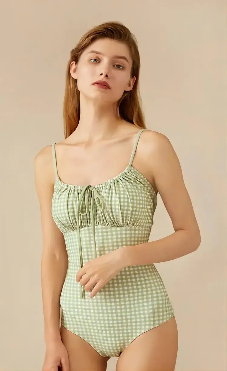 New one-piece bikini drawstring backless swimsuit for women