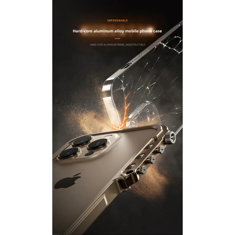 Dla iPhone 17 ProMax nowy model (2025)/17Pro/17 Air/17 pokrywa nowe ramię robota metalowa rama anty-upadek iPhone 16 Pro etui ochronne