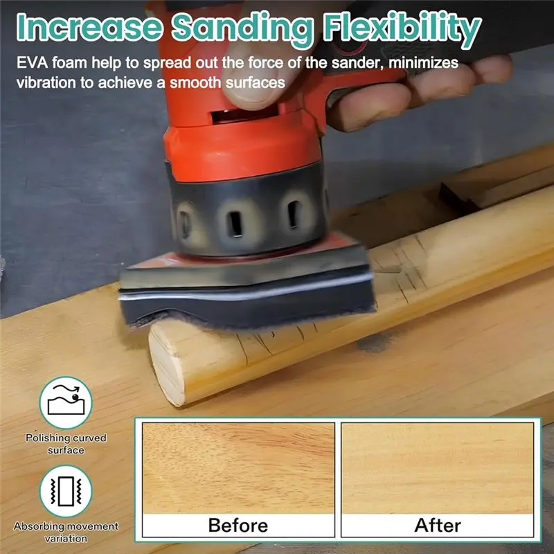 AEE8-80PCS Detail Sander Sandpaper And 2 Sanding Interface Pads Compatible With M-12 Sanders, 80, 120, 150, 180, 240 Grit