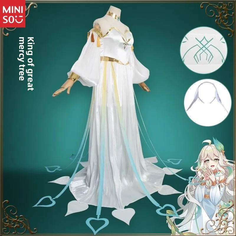 

Miniso Genshin Impact Nahida Cosplay Costume, Greater Lord Rukkhadevata Outfit Set