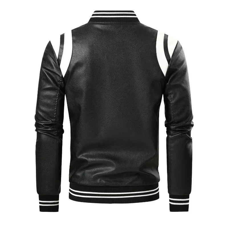 

2025 Trendy Men's Motorcycle Jacket Retro Style Fleece Lined Leather Coat with Hood Windproof Warm​