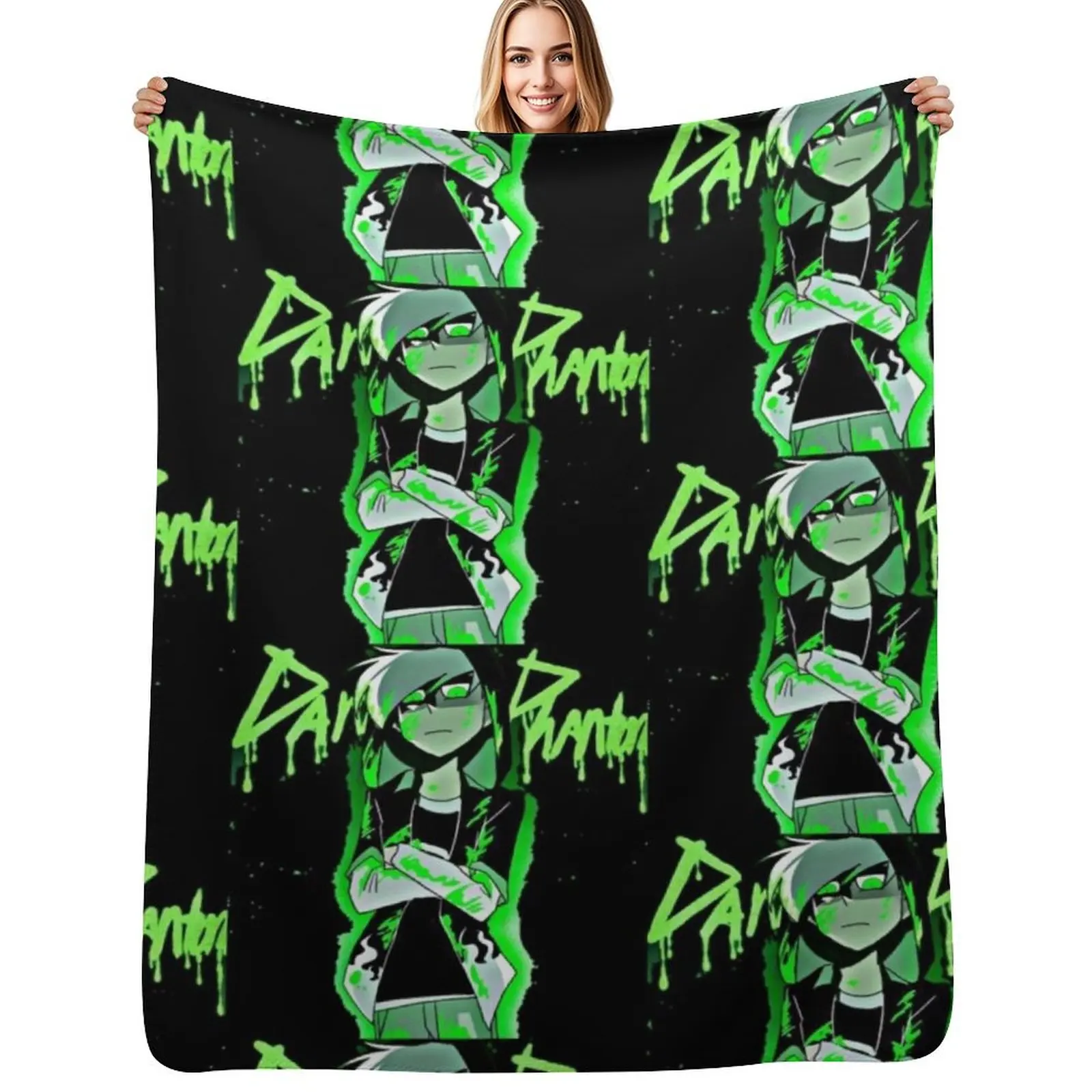 

Danny phantom Throw Blanket Machine Washable Soft Warm Blanket