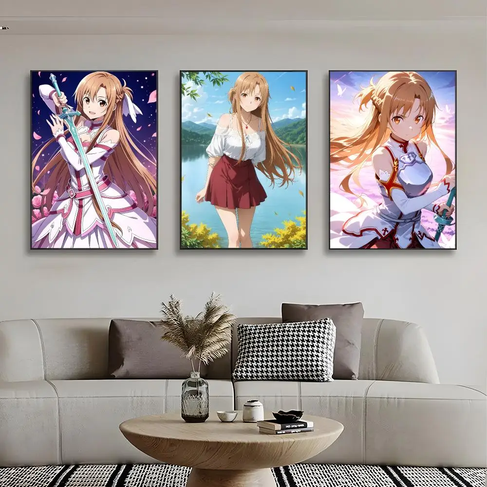 Asuna Yuuki Poster Frameless Wall Art Print, Peel-and-Stick Removable