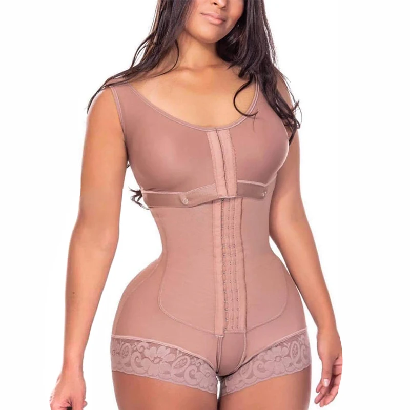 

High Compression Waist Trainer Body Shaper Lose Weight Bodysuit Butt Lifter Flat Belly Adjustable Front Closure Shapewear