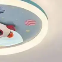

Creative Rocket Ceiling Light For Kids Room Boys Bedroom Study Blue Cartoon Space Planet Chandelier Children Room Ceiling Lamp