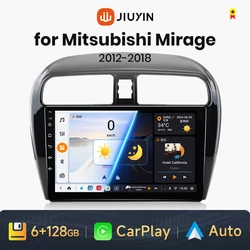 9 Inch Car Radio For Mitsubishi Mirage 12-18 2Din Android Octa Core Car Stereo DVD GPS Navigation Player QLED Screen Carplay