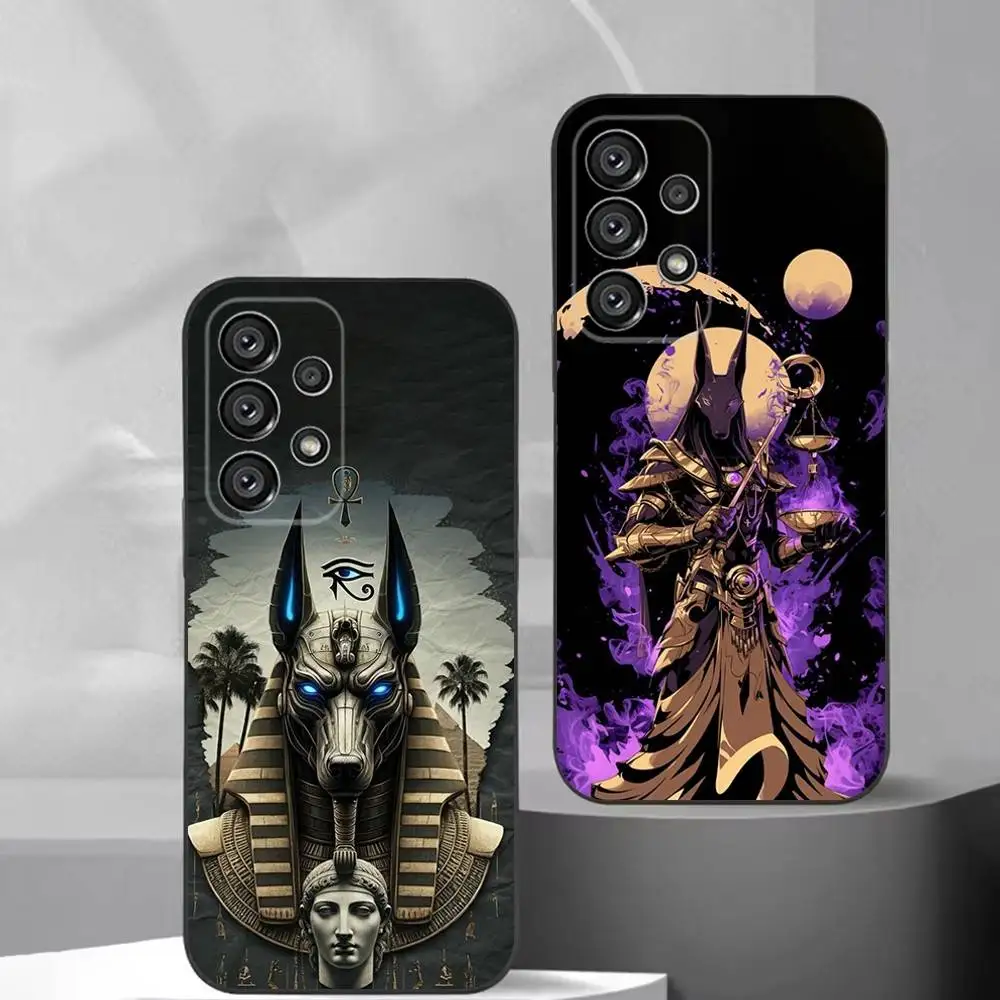 

God Anubis Egyptian Phone Case For Samsung S25,S24,S21,S22,S23,S30,Ultra,S20,Plus,Fe,Lite,Note,10,9,5G Black Cover