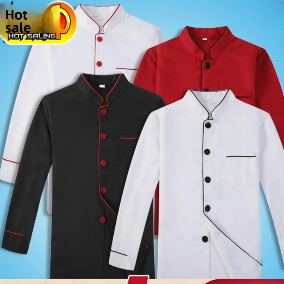 long-sleeve-chef-uniform-men's-restaurant-kitchen-workwear-cotton-polyester-blend-fabric-youth-suitable-autumn-season