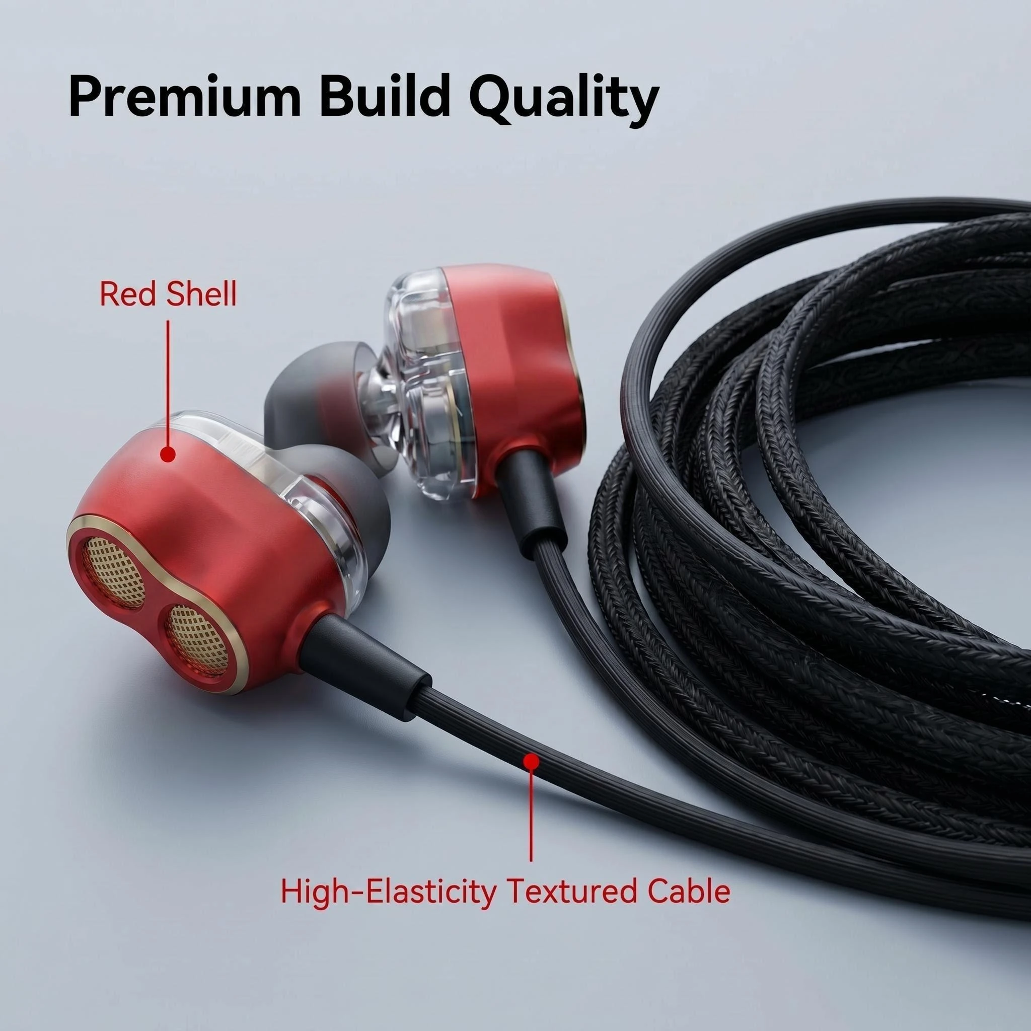 In-Ear Monitor Earphones 3.5mm Wired Earbuds Plug & Play High Bass for Laptop PC Smartphone Tablet - 3m Cable with Eartips view 2