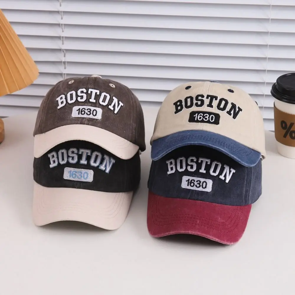 

Soft Patchwork Baby Baseball Hat Korean Style Cotton Letter Peaked Cap Visor Sunscreen Children's Sunhat Boys Girls