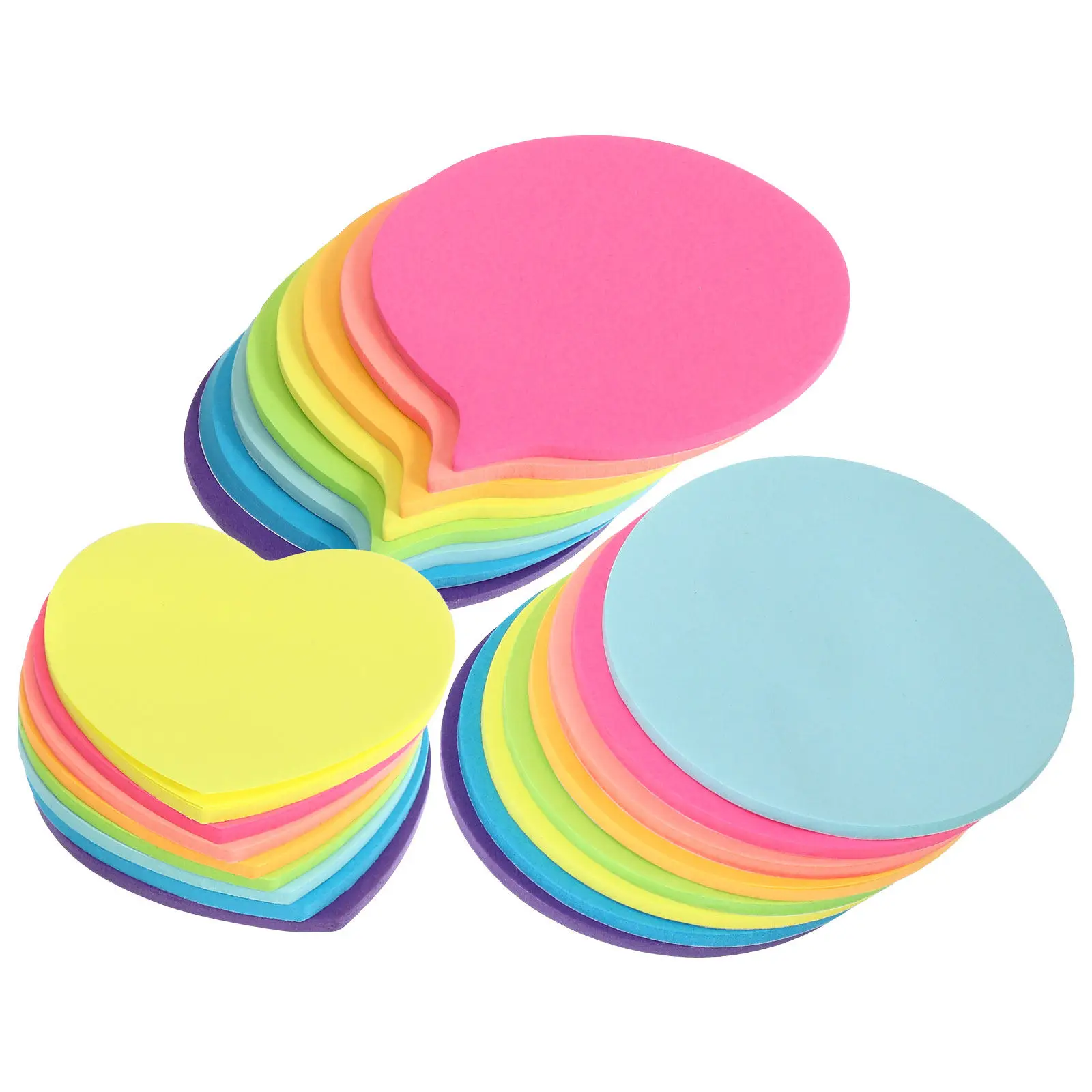 

Милые блокноты-сердечки 3x3 дюйма, яркие самоклеящиеся листочки для заметок с сильной адгезией, 30 листов, оптом, забавные мини-блокноты для