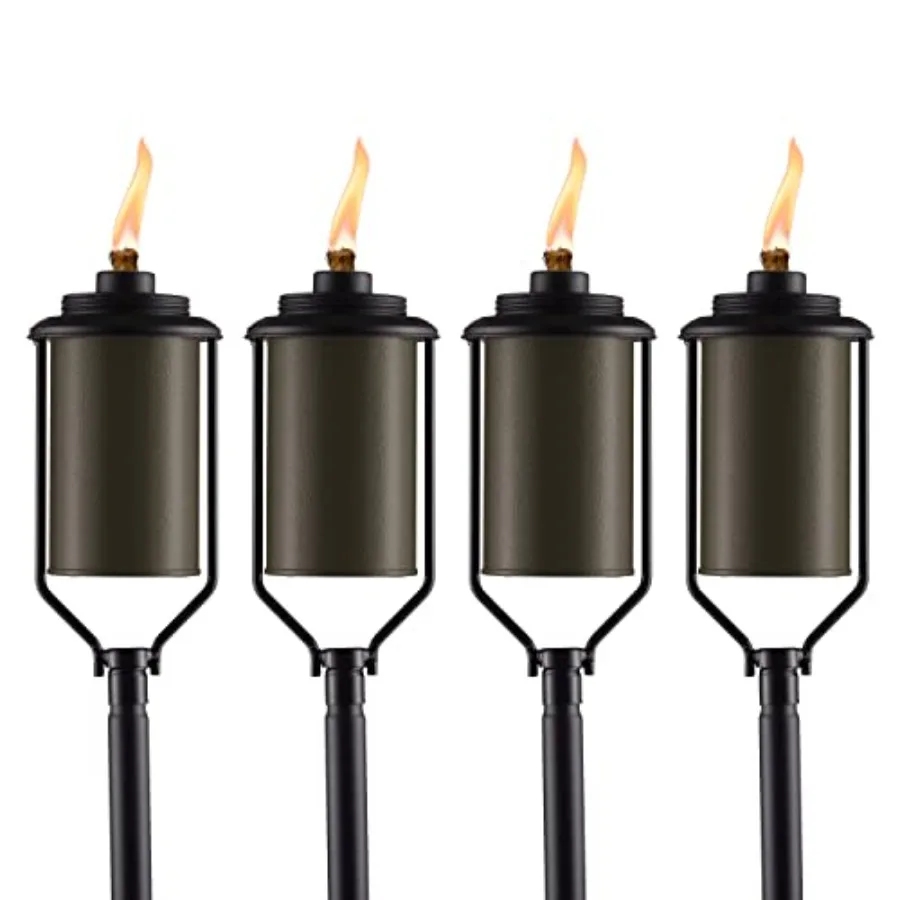 Easy Install 4-Pack Simply Metal Torches Bronze Decorative Outdoor Lighting for Patio Lawn Backyard and Garden 65