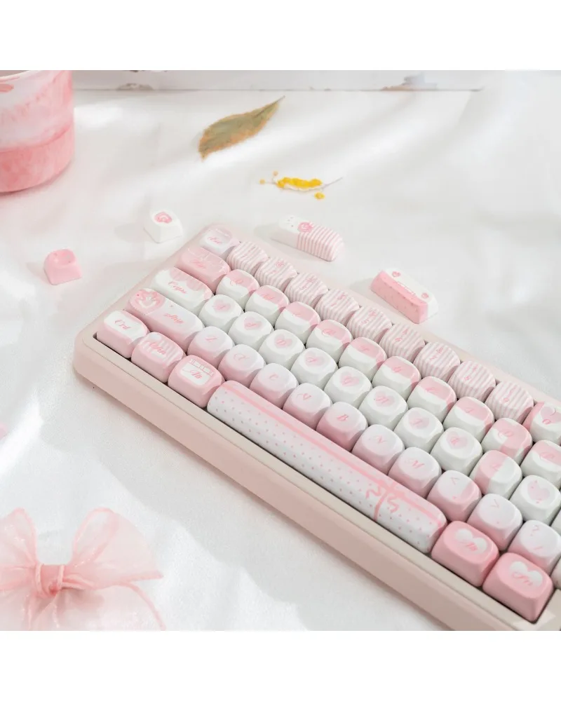 

Gift theme keycap MOA round PBT hot sublimation ball cap pink girl wireless office mechanical keyboard tablet