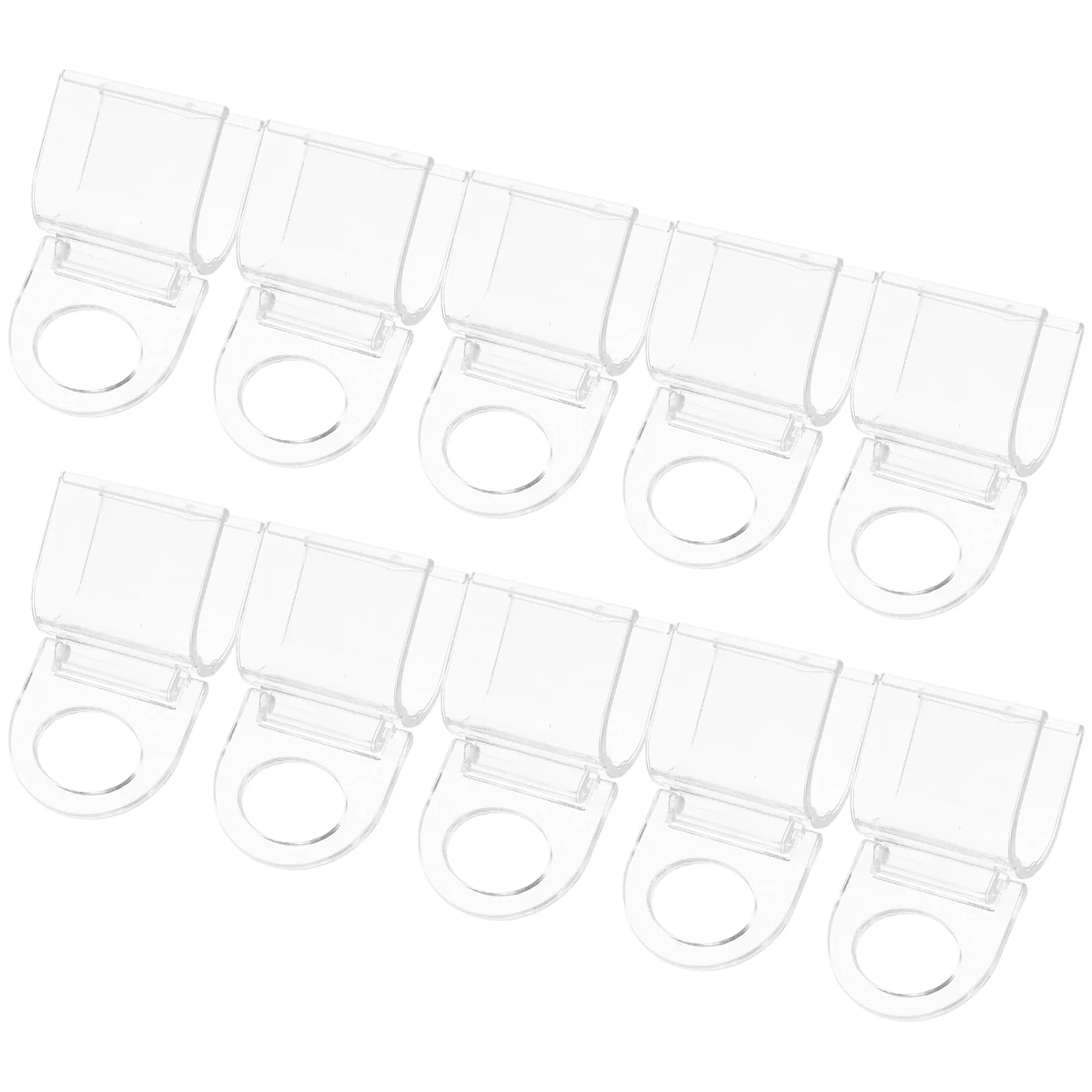 10Pcs Clear Acrylic Curtain Clips U-Shaped Transparent Shade Fasteners Cordless Window Roller Blind Accessories for Home Bedroom