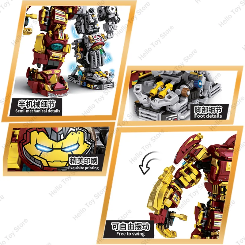 New Marvel Superheroes Building Blocks Iron Man Hulkbuster Heavy Armor Bricks Model Classic Avenger Dolls Toys Kid Birthday Gift