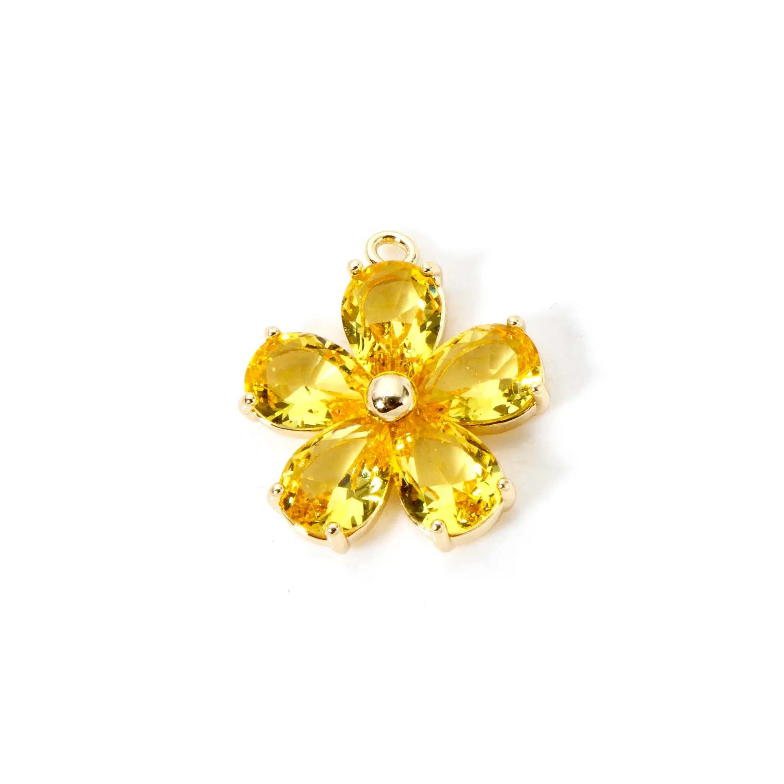 1pc Neue Messing Charms Gold Farbe Blume Mehrfarbige Glas Anhänger DIY Halskette Ohrringe Für Frauen Schmuck Erkenntnisse 21mm x 18,5mm – Detail 13