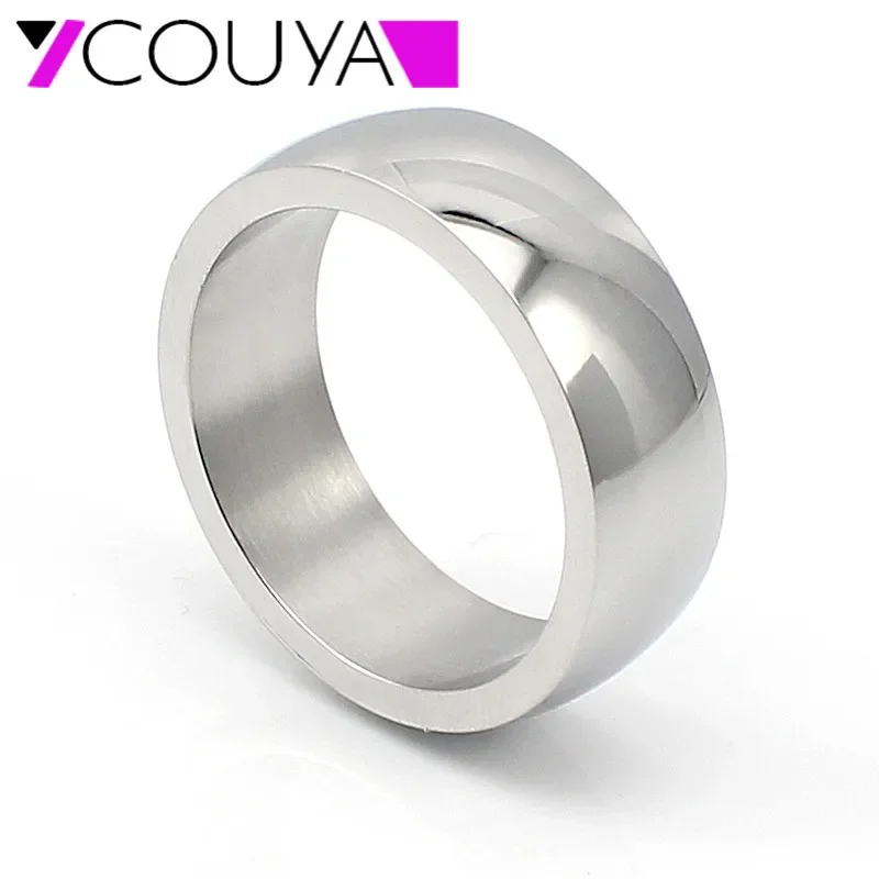 2017 New fashion 316L stainless steel silver color plain shiny rings for men jewelry Wholesale metal fashion jewelry Ring