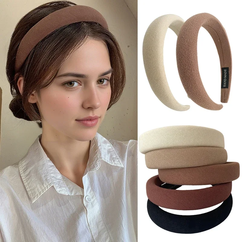 موضة بلون الإسفنج العصابات الشعر العصابات الشعر الفتيات النساء فتاة الموضة غسل الوجه واسعة حافة بسيطة رباط شعر اكسسوارات FDr01 #1