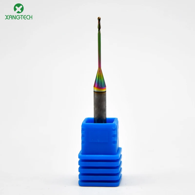 XANGTECH 1.0/2.0mm Dental Roland CRN Coat Rainbow Milling Bur for Zirconia Cad Cam System