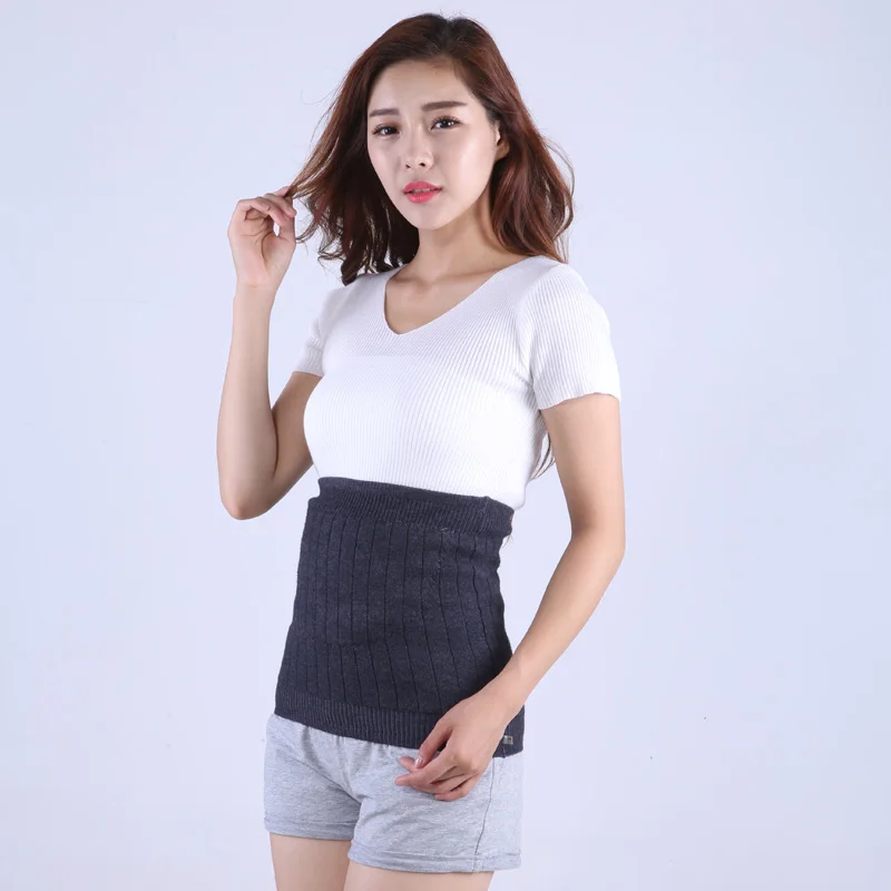 Neutral cotton, cashmere wool waist support, breathable cashmere waist belt, warm and cold stomach, black and gray