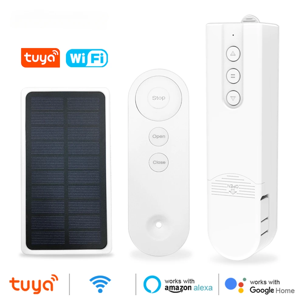 

Tuya WiFi Smart Electric Curtain Motor DIY Motorized Chain Roller Blinds Shade Shutter Drive Solar Panel Alice Alexa Google Home