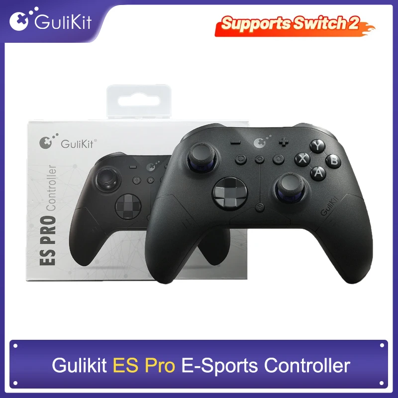 وحدة تحكم GuliKit ES Pro الرياضية الإلكترونية لجهاز Nintendo Switch / Switch 2، PC، Windows، Android Wake-up مع عصا التحكم TMR ﻿ ﻿