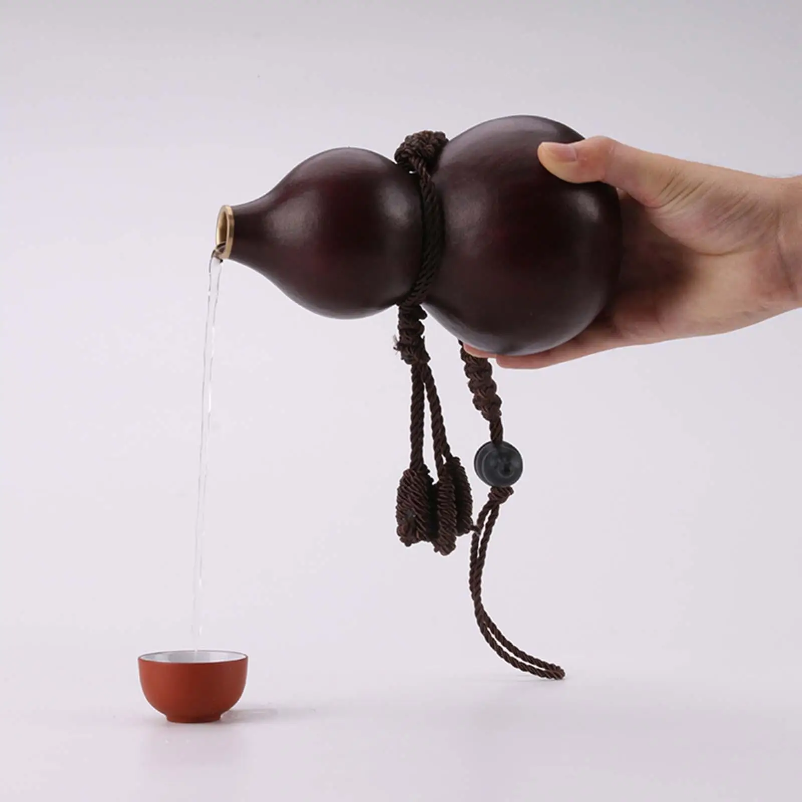 

Gourd Bottle with Braided Rope Practical Drink Holder for Camping Table Yard