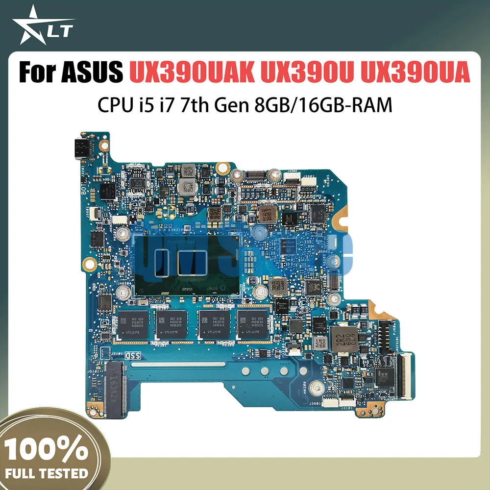 

UX390UAK Laptop Motherboard For ASUS ZenBook UX390U UX390UA UX390UAK Notebook Mainboard with CPU i5 i7 7th Gen 8GB 16GB-RAM