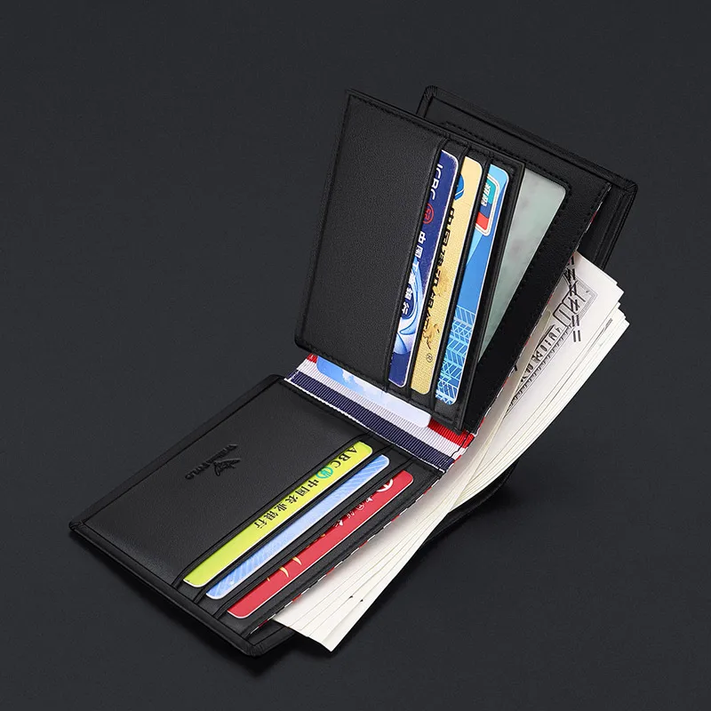 Leather men's wallet, fashionable and personalized card holder, multifunctional wallet