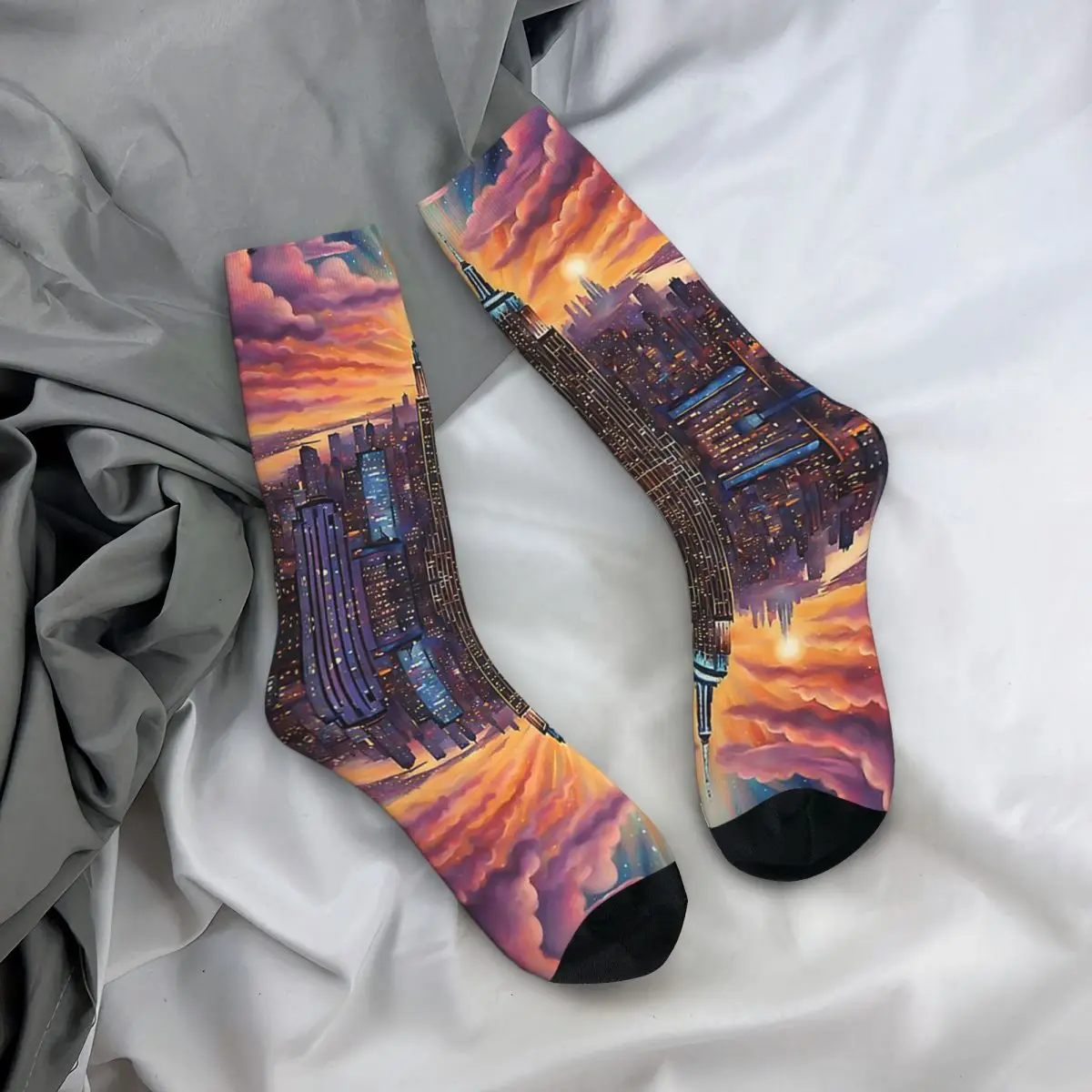 جوارب City Beyond Harajuku جوارب عالية الجودة لجميع المواسم جوارب طويلة إكسسوارات هدية عيد ميلاد الرجل والمرأة