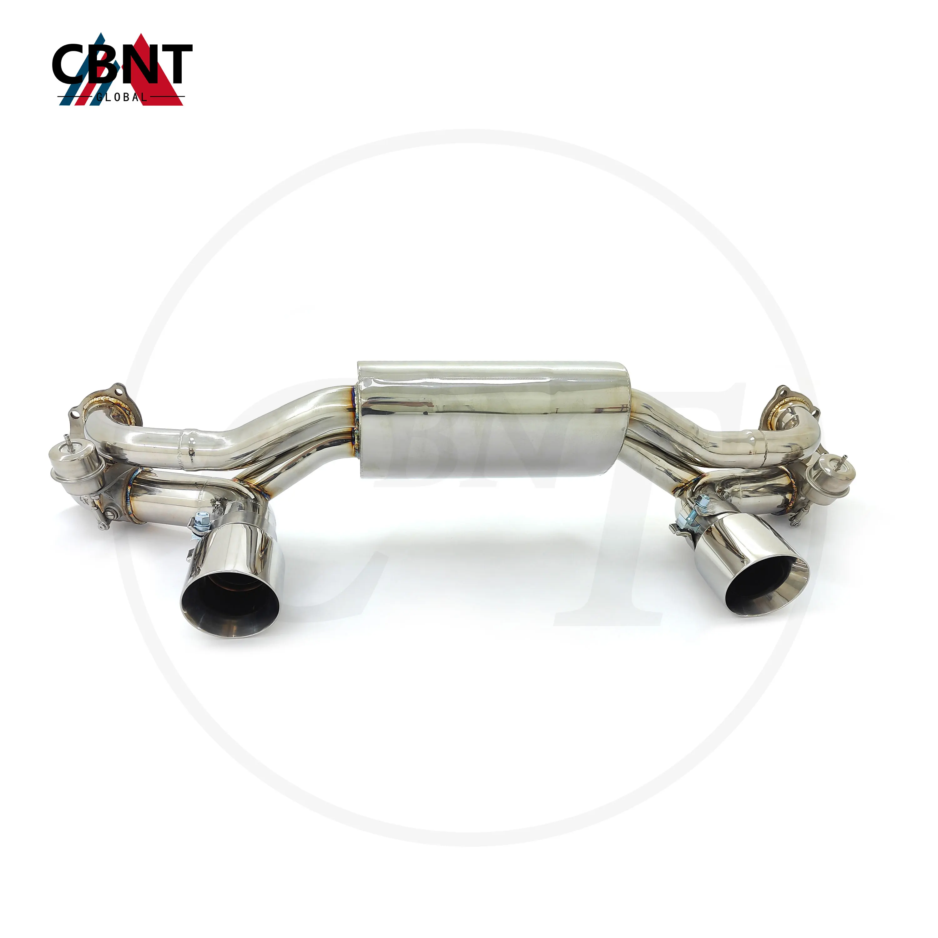 CBNT Exhaust Systems for Porsche Cayman 718 GT4 RS 4.0L New Style Performance SS304 Exhaust Axle-back Pipe with Valve Muffler