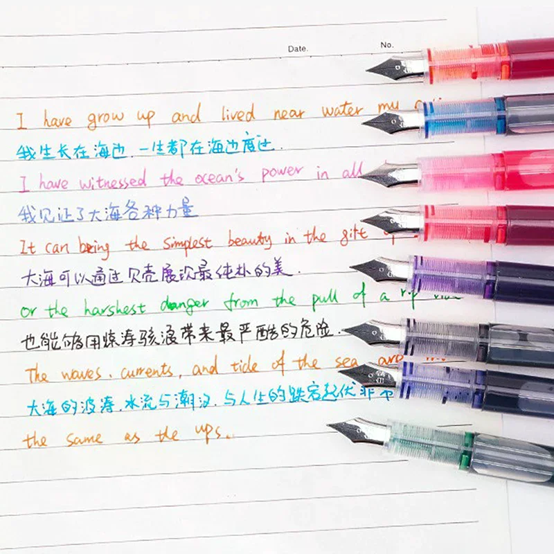 Pen Large Capacity Fashion Classic Transparent Color Ink Stationery Fountain