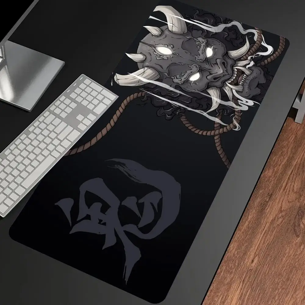 1PC Anime Mouse Pad XXL Gaming Accessories Office Gamer Keyboard Desk Mat Non-Slip Laptop Large Rubber Oni Samurai Mask Mousepad
