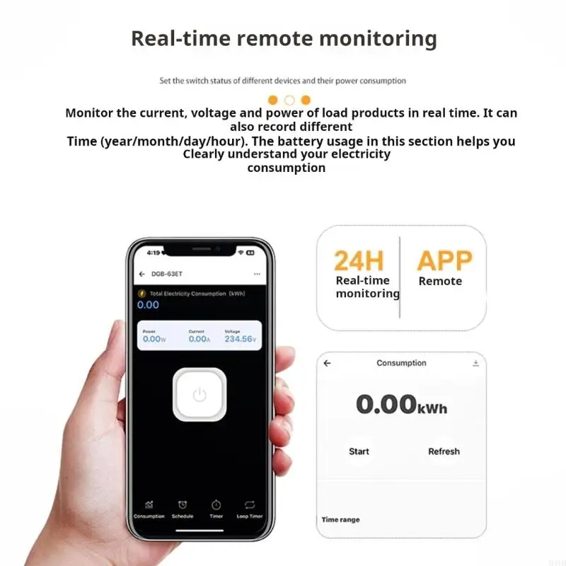 WiFi Intelligent Voltages Current Meter Protectors 1-63A DIN Remote Voice Control M4YD