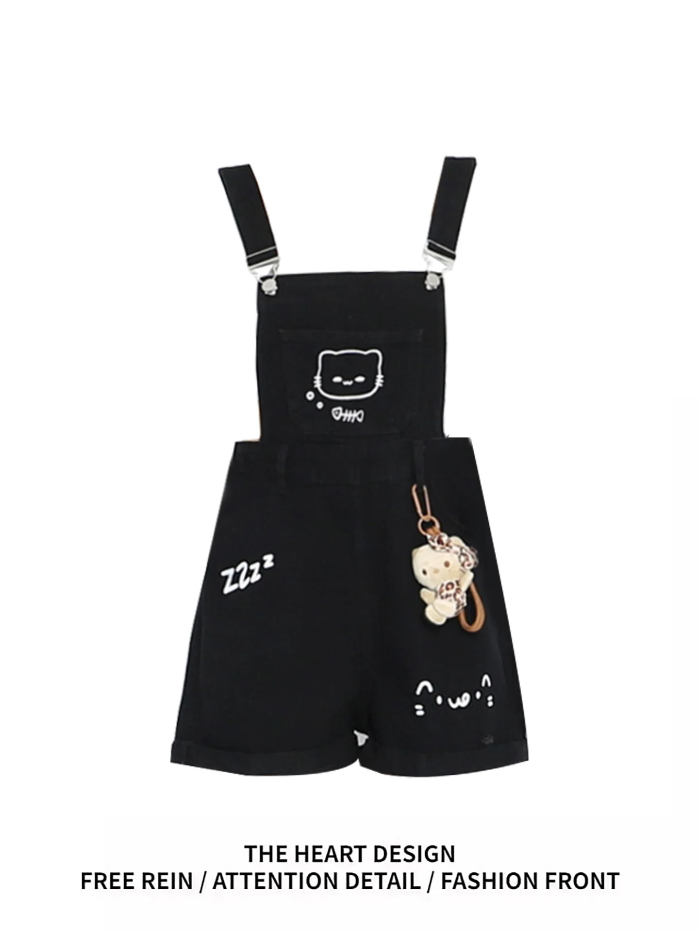 

Faionable Casual Bla Overall Pants Women's Summer New Sle 2025 Wide Leg High Waist Denim Jeans Print Versatile Chonky