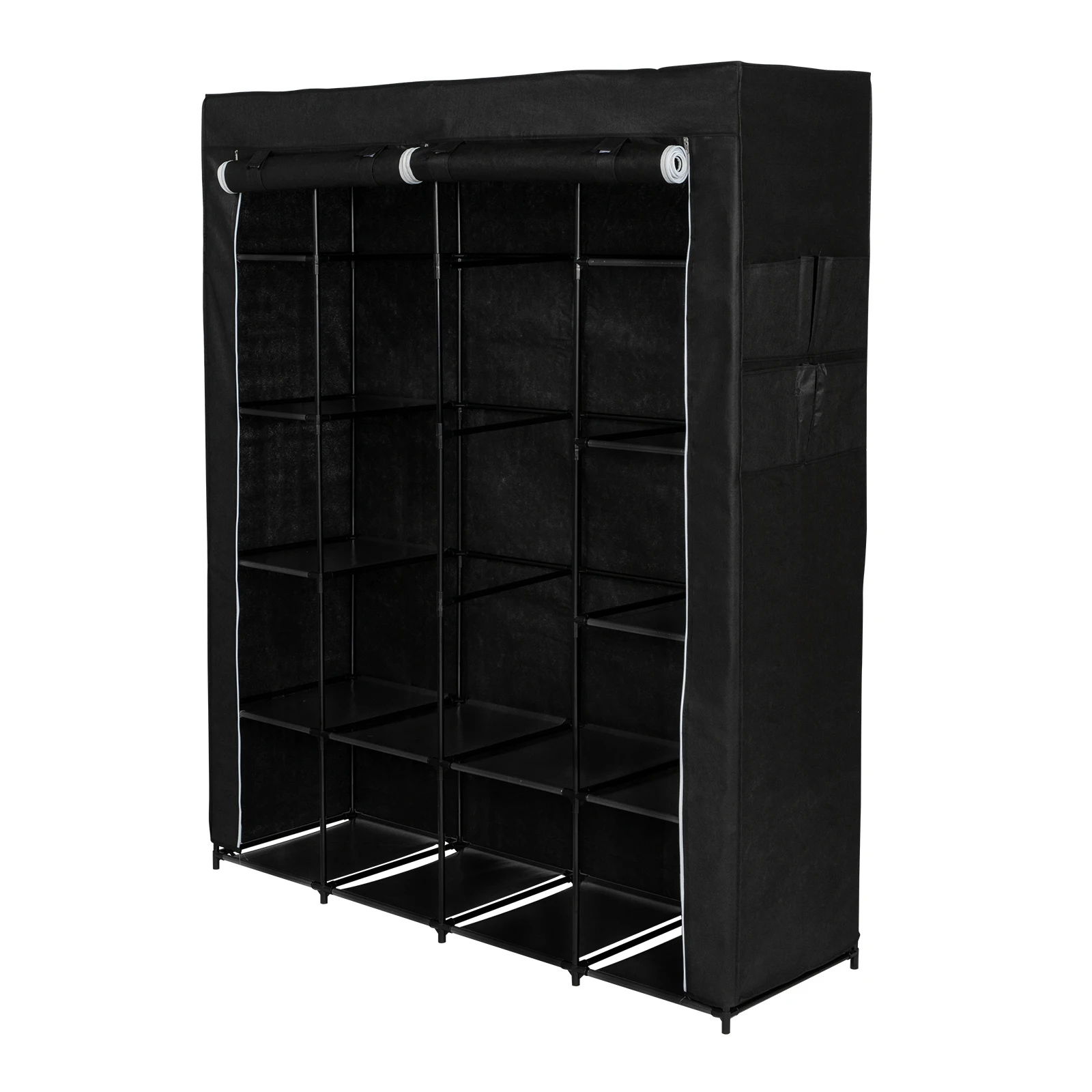 

Portable Closet Organizer Storage, Wardrobe Closet with Non-Woven Fabric 14 Shelves, Easy to Assemble, Black